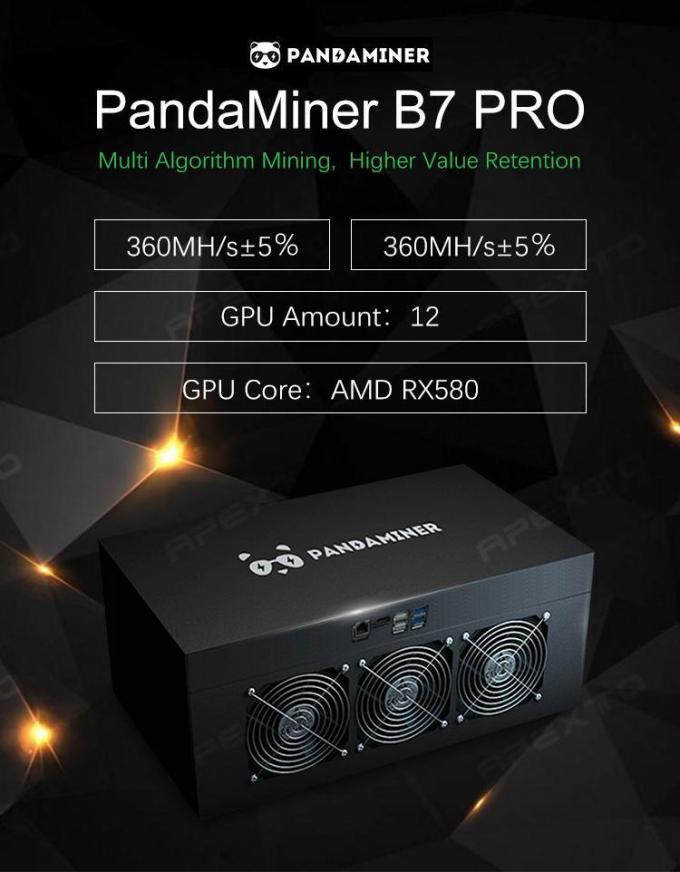 熊猫牌 Mdel Eth B7 PRO 360m 矿机 带 8 块显卡